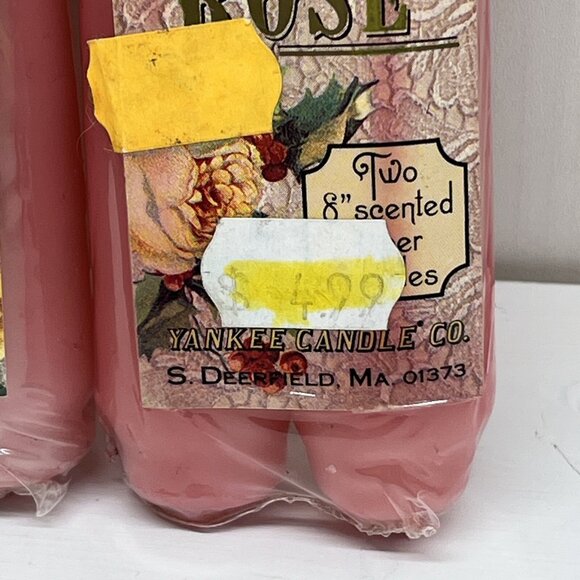 Retired Yankee Taper Candles x 4 sets 8" Sweet Briar Georgia Peach Garland Rose - Picture 11 of 16